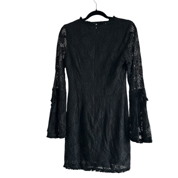 Aniina Black Lace Bell Sleeves Dress Size L Goth Dark Fairy Romantic Y2K - Picture 2 of 4